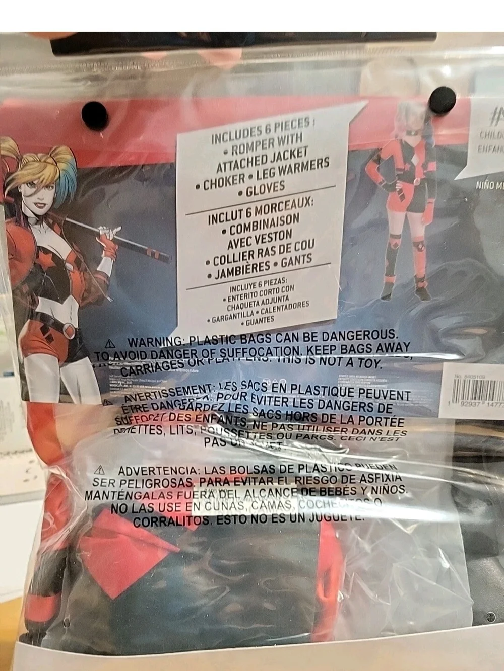 HARLEY QUINN Costume Kids DC  Girls Size Medium 8-10 #3075